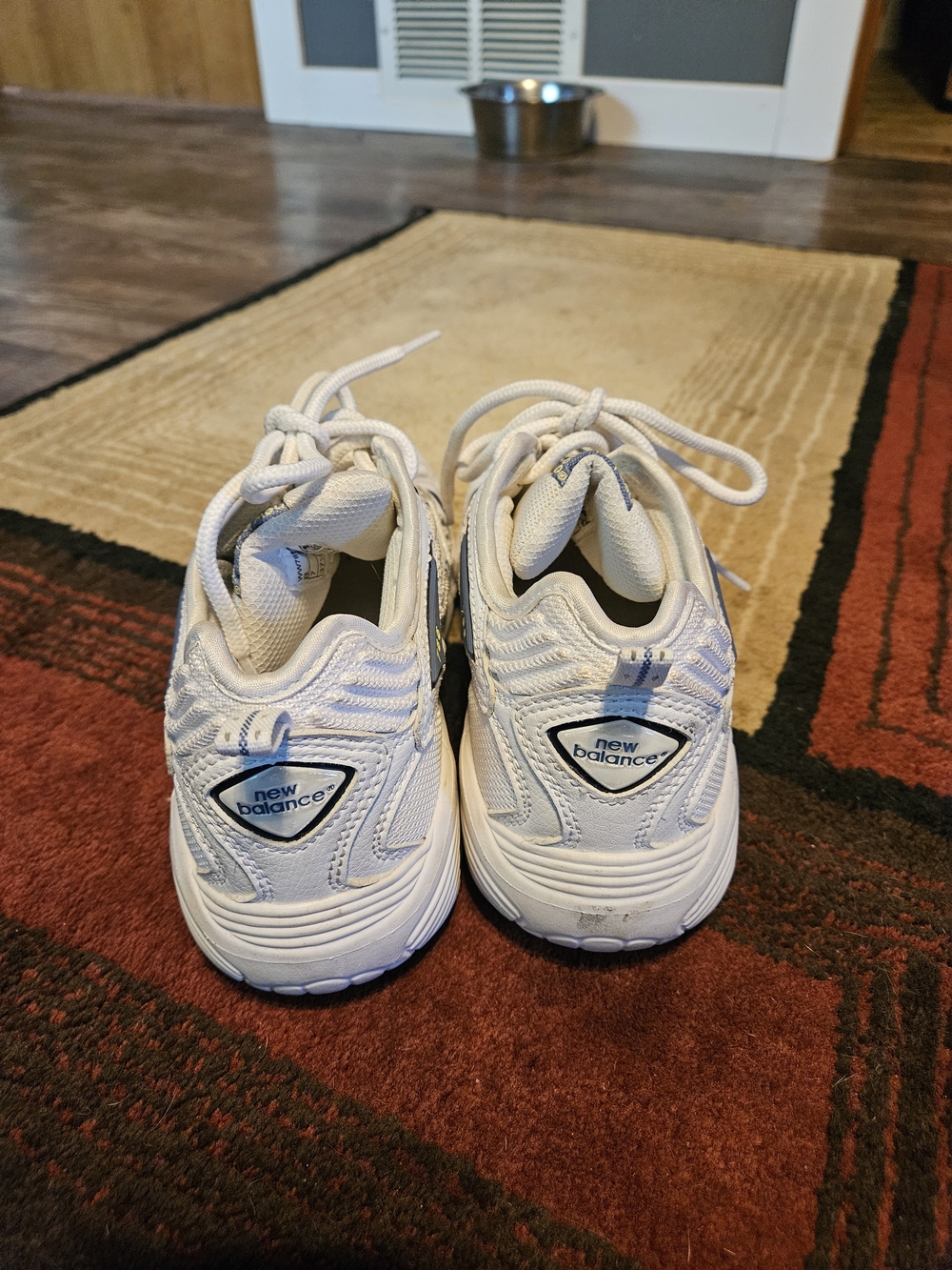 New Balance White Sneakers with Navy Accents - Picture 2 of 6